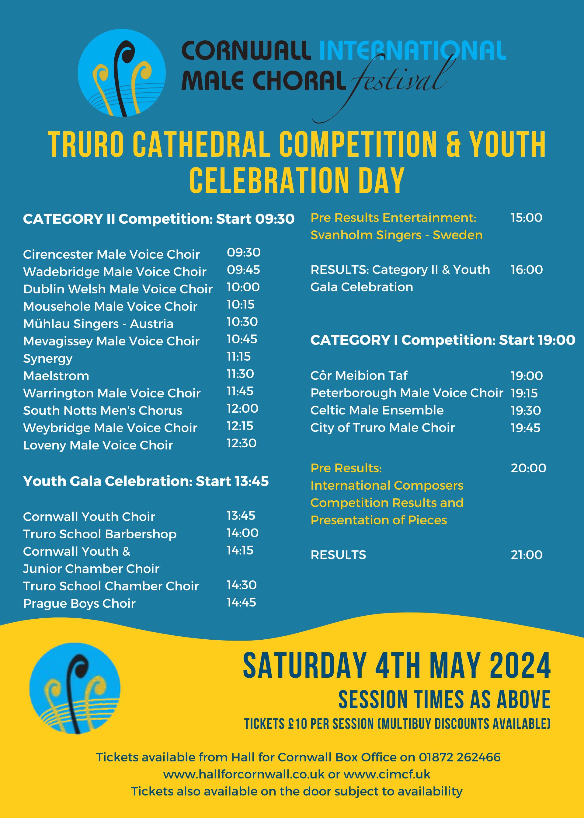 Cornwall International Male Choral Festival Youth Gala Celebration