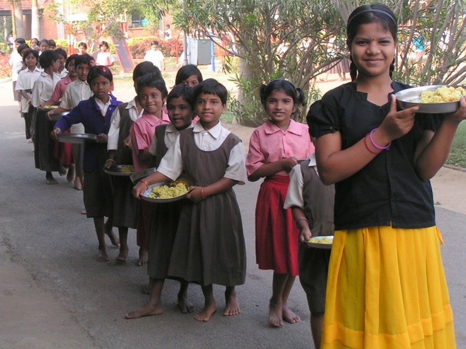 Children in india at residential charity school 