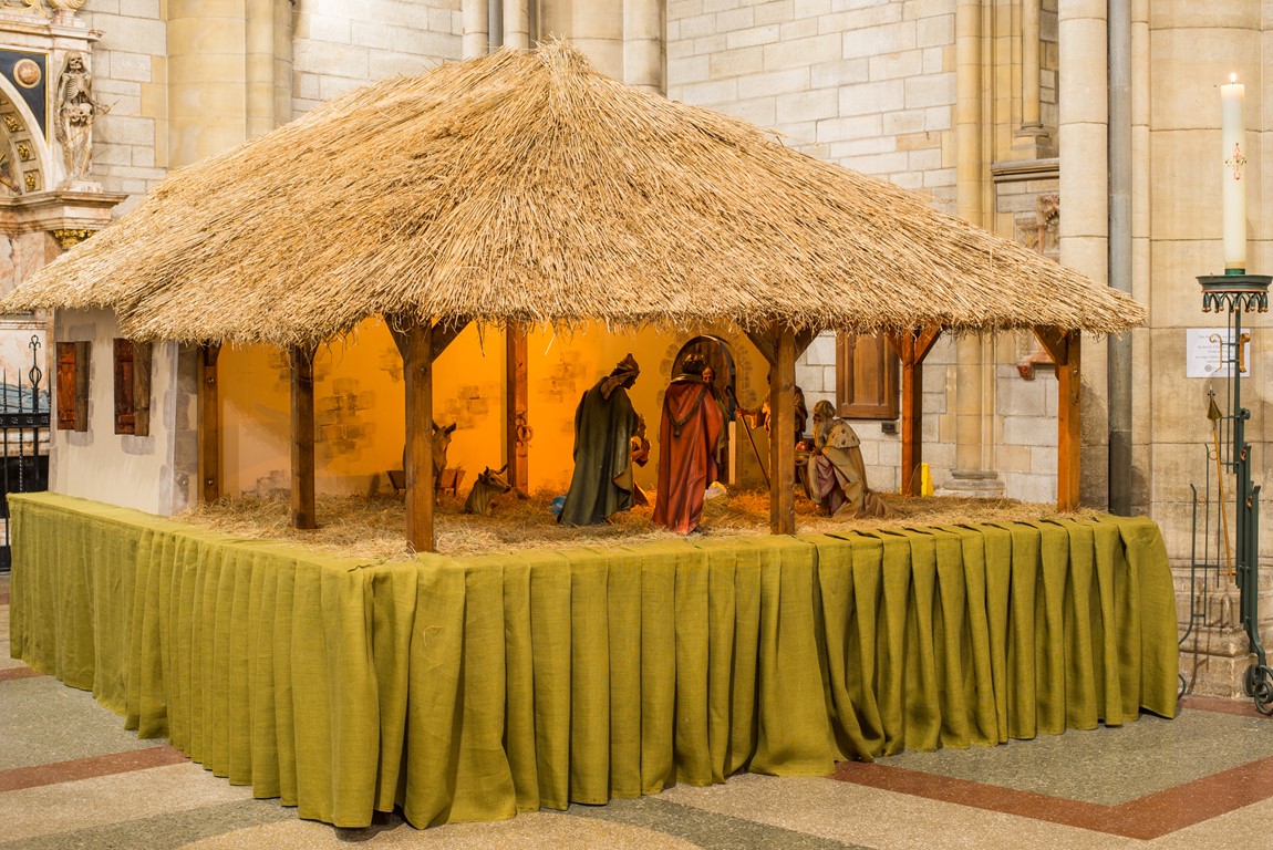 Crib and Nativity set at Truro Cathedral